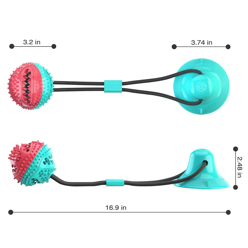 Large Dog Ball Toys Suction Cup Ropes Interactive